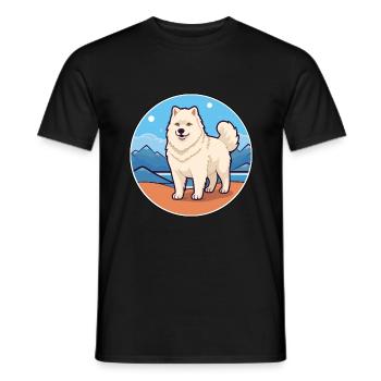 Greenland Dog Breed Cartoon Kawaii Clipart Dog Pet - Men's T-Shirt - black - Front - AI Model Male 178 light (178cm)