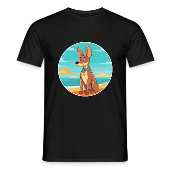 Hare Indian Dog Breed Cartoon Kawaii Clipart Dog - Men's T-Shirt - black - Front - AI Model Male 178 light (178cm)