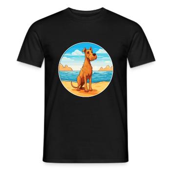 Irish Terrier Dog Breed Cartoon Kawaii Clipart Dog - Men's T-Shirt - black - Front - AI Model Male 178 light (178cm)