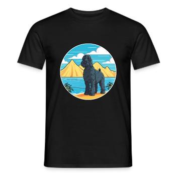 Kerry Blue Terrier Hunderasse Cartoon Kawaii Hund - Männer T-Shirt - Schwarz - Vorne - AI Model Male 178 light (178cm)