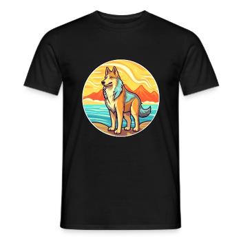 Kunming Wolfhund Hund Rasse Cartoon Kawaii Clipart - Männer T-Shirt - Schwarz - Vorne - AI Model Male 178 light (178cm)