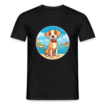Majorque Ratter chien race Cartoon Kawaii Clipart - T-shirt homme - noir - Devant - AI Model Male 178 light (178cm)