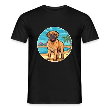 Majorque Mastiff chien race Cartoon Kawaii Clipart - T-shirt homme - noir - Devant - AI Model Male 178 light (178cm)