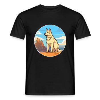 Karst Shepherd Dog Breed Cartoon Kawaii Clipart - Men's T-Shirt - black - Front - AI Model Male 178 light (178cm)