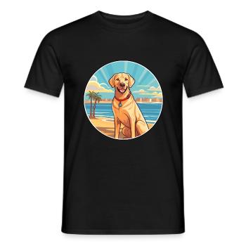 Labrador Hund Rasse Cartoon Kawaii Clipart Hund Haustier - Männer T-Shirt - Schwarz - Vorne - AI Model Male 178 light (178cm)