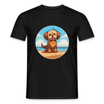 Lowchen Little Lion Dog Breed Cartoon Kawaii Dog - Men's T-Shirt - black - Front - AI Model Male 178 light (178cm)