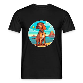 Magyar Agar chien race dessin animé Kawaii Clipart chien - T-shirt homme - noir - Devant - AI Model Male 178 light (178cm)