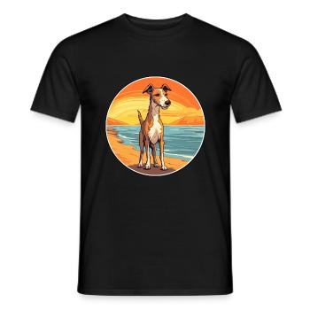 Lurcher Hund Rasse Cartoon Kawaii Clipart Hund Haustier - Männer T-Shirt - Schwarz - Vorne - AI Model Male 178 light (178cm)