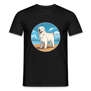 Maremma Sheepdog Dog Breed Cartoon Kawaii Clipart - Men's T-Shirt - black - Front - AI Model Male 178 light (178cm)