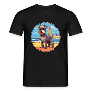 Mittelschnauze chien race Cartoon Kawaii Clipart - T-shirt homme - noir - Devant - AI Model Male 178 light (178cm)
