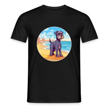 Mittelschnauzer Hund Rasse Cartoon Kawaii Clipart - Männer T-Shirt - Schwarz - Vorne - AI Model Male 178 light (178cm)