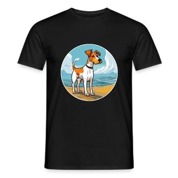 Miniatur Foxterrier Hund Rasse Cartoon Kawaii Hund - Männer T-Shirt - Schwarz - Vorne - AI Model Male 178 light (178cm)