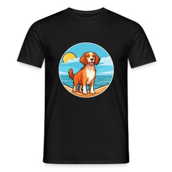 Nederlandse Kooikerhondje Dog Breed Cartoon Kawaii - T-shirt homme - noir - Devant - AI Model Male 178 light (178cm)