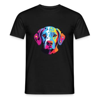 Dalmatiner Hund Buntes Aquarell Tier Karikatur - Männer T-Shirt - Schwarz - Vorne - AI Model Male 178 light (178cm)