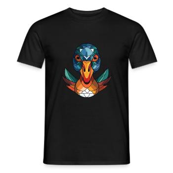 Mandarinente Bunte Aquarell-Tier-Karikatur - Männer T-Shirt - Schwarz - Vorne - AI Model Male 178 light (178cm)