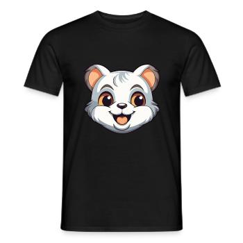 Illustration d’aquarelle de bande dessinée de bébé chat - T-shirt homme - noir - Devant - AI Model Male 178 light (178cm)