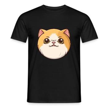 Exotic Shorthair Cat Cartoon Watercolor Clipart - Men's T-Shirt - black - Front - AI Model Male 178 light (178cm)