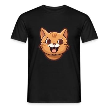 Havanna Braune Katze Karikatur Aquarell Illustration - Männer T-Shirt - Schwarz - Vorne - AI Model Male 178 light (178cm)