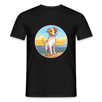 Parson Russell Terrier Hunderasse Cartoon Kawaii - Männer T-Shirt - Schwarz - Vorne - AI Model Male 178 light (178cm)