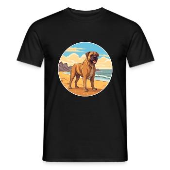Perro de Presa Canario Hunderasse Cartoon Kawaii - Männer T-Shirt - Schwarz - Vorne - AI Model Male 178 light (178cm)