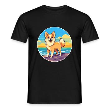 Norwegischer Lundehund Hunderasse Cartoon Kawaii Hund - Männer T-Shirt - Schwarz - Vorne - AI Model Male 178 light (178cm)