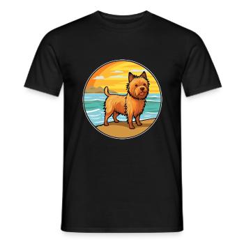 Norwich Terrier Hund Rasse Cartoon Kawaii Clipart - Männer T-Shirt - Schwarz - Vorne - AI Model Male 178 light (178cm)