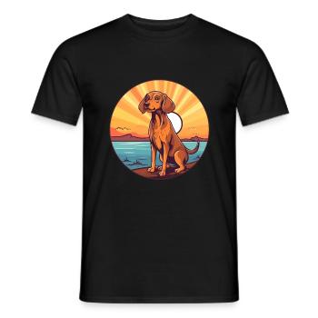 Chien de chasse polonais race Cartoon Kawaii Clipart - T-shirt homme - noir - Devant - AI Model Male 178 light (178cm)