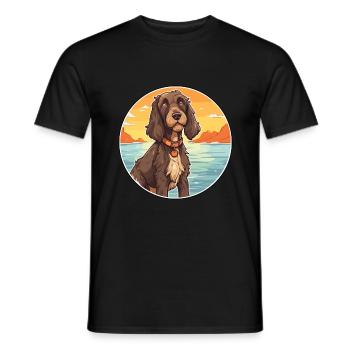 Pudelpointer Hund Rasse Cartoon Kawaii Clipart Hund - Männer T-Shirt - Schwarz - Vorne - AI Model Male 178 light (178cm)
