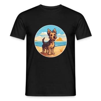 Ormskirk Terrier Hund Rasse Cartoon Kawaii Clipart - Männer T-Shirt - Schwarz - Vorne - AI Model Male 178 light (178cm)