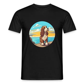Petit Basset Griffon Vendéen Chien Race Cartoon - T-shirt homme - noir - Devant - AI Model Male 178 light (178cm)