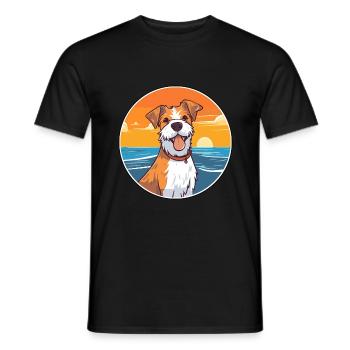 Plummer Terrier Hund Rasse Cartoon Kawaii Clipart - Männer T-Shirt - Schwarz - Vorne - AI Model Male 178 light (178cm)