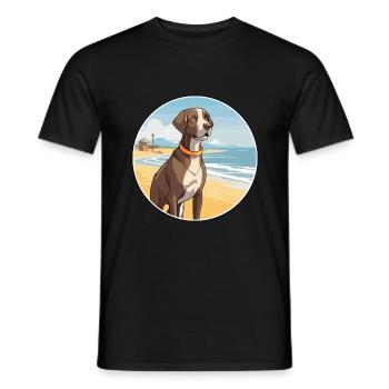 Pointer Dog Breed Cartoon Kawaii Clipart Dog Pet - Men's T-Shirt - black - Front - AI Model Male 178 light (178cm)