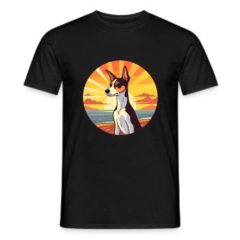 Rat Terrier Dog Breed Cartoon Kawaii Clipart Dog - Men's T-Shirt - black - Front - AI Model Male 178 light (178cm)