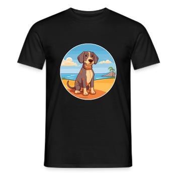 Tosa Hund Rasse Cartoon Kawaii Clipart Aquarell - Männer T-Shirt - Schwarz - Vorne - AI Model Male 178 light (178cm)