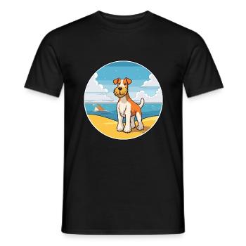 draht foxterrier hunderasse cartoon kawaii clipart - Männer T-Shirt - Schwarz - Vorne - AI Model Male 178 light (178cm)