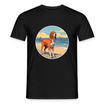 Russian Hound Dog Breed Cartoon Kawaii Clipart Dog - Men's T-Shirt - black - Front - AI Model Male 178 light (178cm)