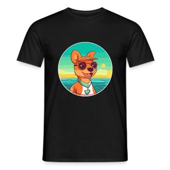 Volpino Italiano Hunderasse Cartoon Kawaii Clipart - Männer T-Shirt - Schwarz - Vorne - AI Model Male 178 light (178cm)