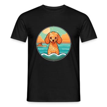 Toy Poodle Dog Breed Cartoon Kawaii Clipart Dog - Men's T-Shirt - black - Front - AI Model Male 178 light (178cm)