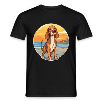 Transylvanian Hound Dog Breed Cartoon Kawaii Dog - Men's T-Shirt - black - Front - AI Model Male 178 light (178cm)