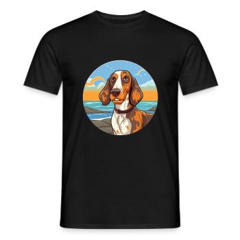 Russe Arlequin Hound chien race Cartoon Kawaii - T-shirt homme - noir - Devant - AI Model Male 178 light (178cm)