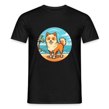 spielzeug deutsch spitz hund rasse cartoon kawaii clipart - Männer T-Shirt - Schwarz - Vorne - AI Model Male 178 light (178cm)