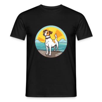 Tenterfield Terrier Hund Rasse Cartoon Kawaii Hund - Männer T-Shirt - Schwarz - Vorne - AI Model Male 178 light (178cm)