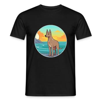 Thai Ridgeback chien race Cartoon Kawaii Clipart - T-shirt homme - noir - Devant - AI Model Male 178 light (178cm)
