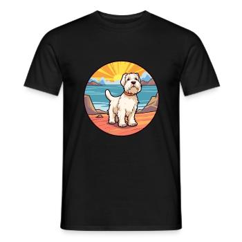 Sealyham Terrier Dog Breed Cartoon Kawaii Clipart - Men's T-Shirt - black - Front - AI Model Male 178 light (178cm)