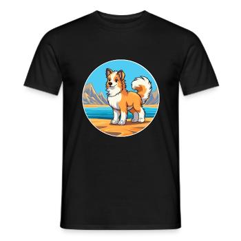 Taigan Kyrgyz Taighany Dog Breed Cartoon Kawaii - Men's T-Shirt - black - Front - AI Model Male 178 light (178cm)