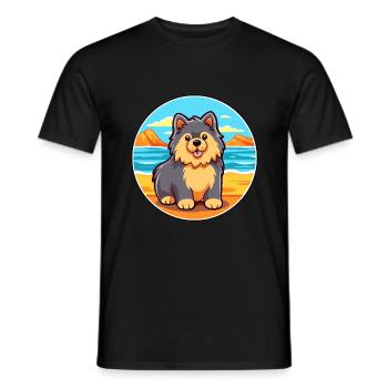 schwedisch lapphund hunderasse cartoon kawaii clipart - Männer T-Shirt - Schwarz - Vorne - AI Model Male 178 light (178cm)