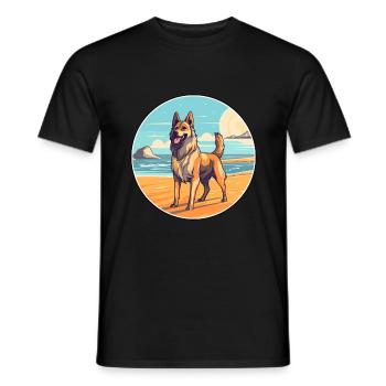 Schäferhund Rasse Cartoon Kawaii Clipart - Männer T-Shirt - Schwarz - Vorne - AI Model Male 178 light (178cm)