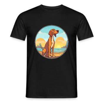 Smaland chien chien race dessin animé Kawaii Clipart chien - T-shirt homme - noir - Devant - AI Model Male 178 light (178cm)