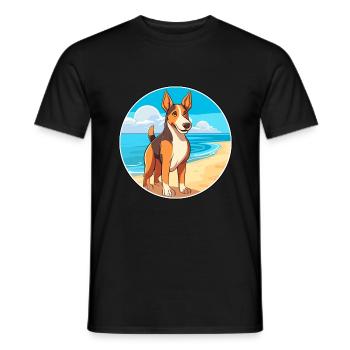 Smooth Collie Dog Breed Cartoon Kawaii Clipart Dog - Men's T-Shirt - black - Front - AI Model Male 178 light (178cm)