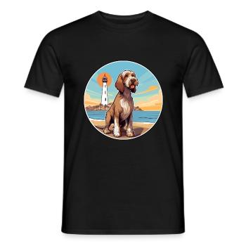 Spinone Italiano Dog Breed Cartoon Kawaii Clipart - Men's T-Shirt - black - Front - AI Model Male 178 light (178cm)